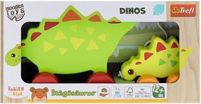 Trefl dřevěná tahací hračka dinosauři stegosaurus