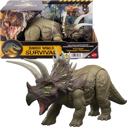 Mattel Jurassic World survival triceratops s osvětlením a zvukem