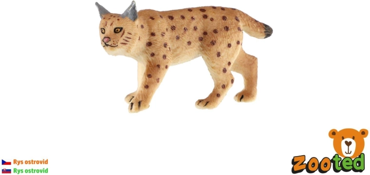 Figurka rysa ostrovida z plastu, 8 cm