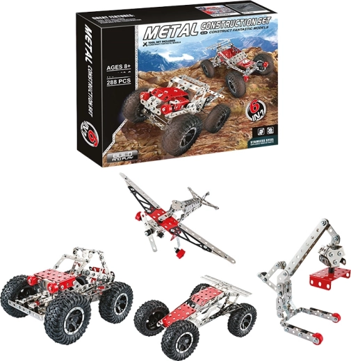Kovová stavebnice 6 v 1, 288 dílků