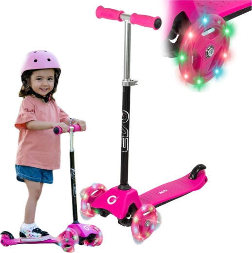 EVO Light Up Mini Cruiser dětská tříkolová koloběžka růžová se svítícími kolečky
