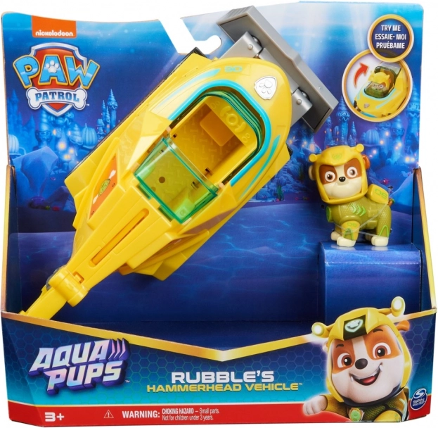 Paw Patrol Aqua Pups – ponorka Hammerhead s figurkou Rubble