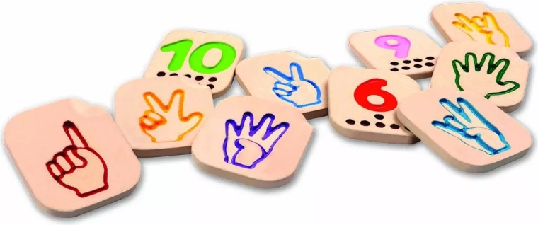 PlanToys prstová abeceda – číslice 1–10