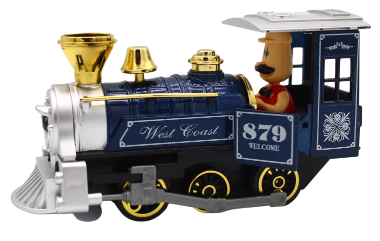 Kovová lokomotiva se zvukem a světlem, 15 cm