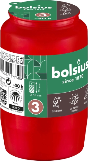 Náplň do hřbitovní svíčky červená 2,5 dne hoření 9,6 cm