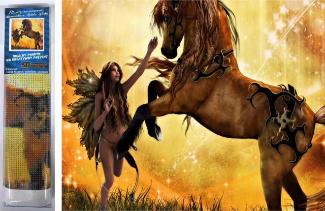 Diamantové malování zkrocení koně 30 × 40 cm