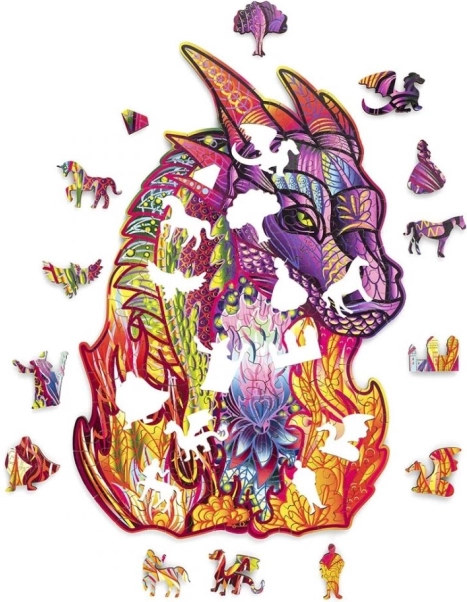 Dřevěné puzzle drak