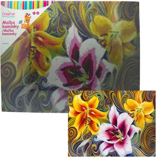 Diamantové malování – kytky 40 × 50 cm