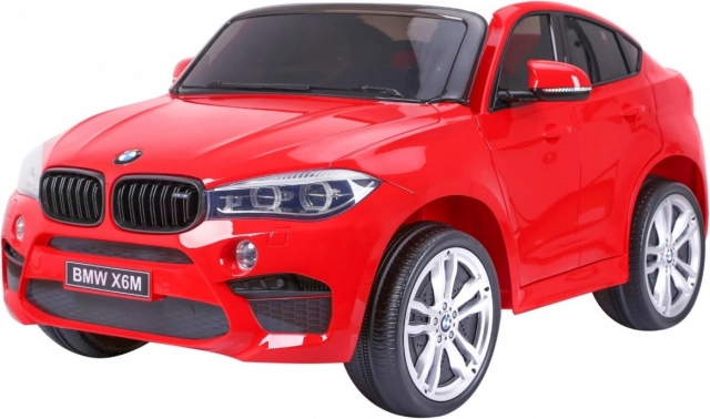 Elektrické autíčko BMW X6M XXL pro 2 děti, červené, s dálkovým ovládáním a koženkovým sedadlem