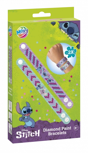 Diamantové malování - výroba náramků s motivem Stitch