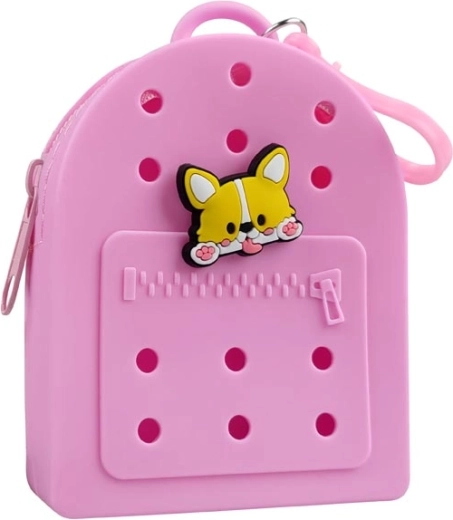 Gifty silikonová peněženka růžová s ozdobným pinem