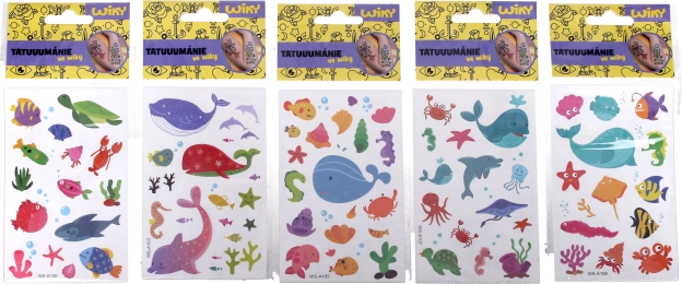 Tetovací obtisky Mořský svět 17,5 × 8,5 cm