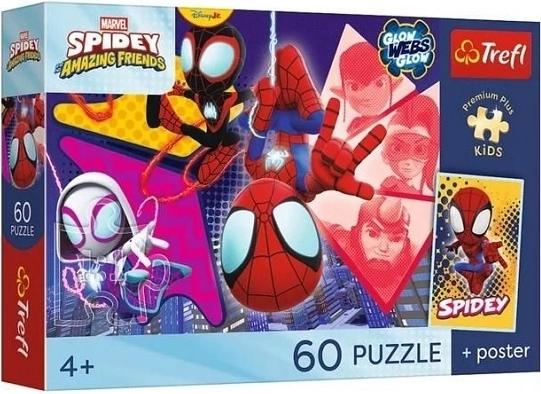 Puzzle Premium plus kids Spidey a přátelé – neuvěřitelné dobrodružství 60 dílků