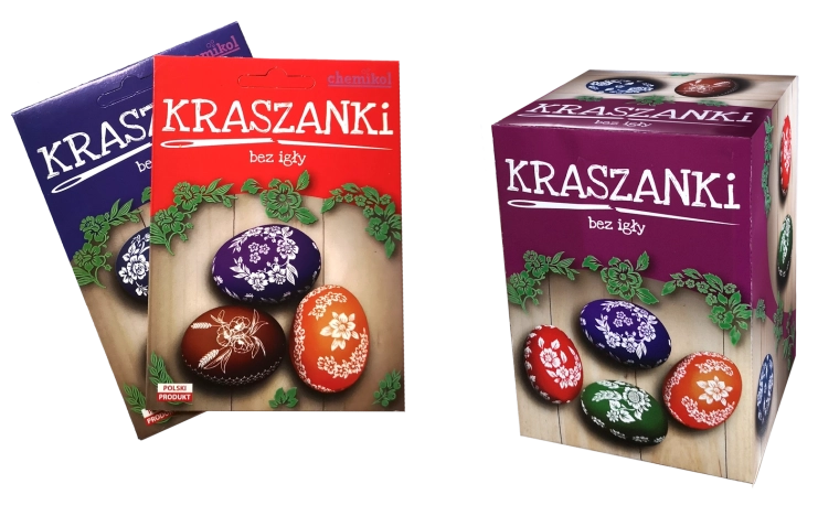 Kraslice – sada 3 potravinářských barviv a samolepek