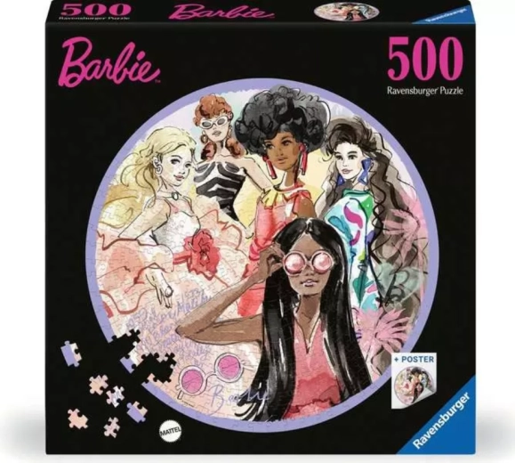 Ravensburger kulaté puzzle Barbie: módní ikony 500 dílků