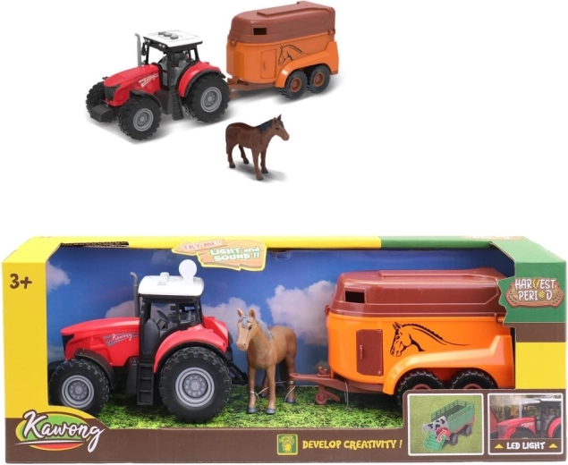 Elektrický traktor s přívěsem na koně, 15 cm