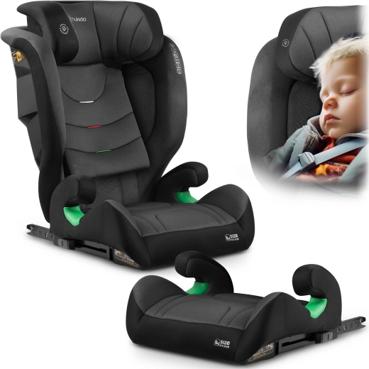 Autosedačka Nukido Louis Soft černo-šedá 100–150 cm i-Size ISOFIX