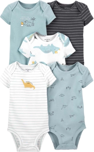 Carter's chlapecká body s krátkým rukávem Blue Dino, 5 ks