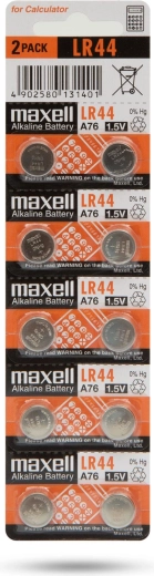 Alkalická knoflíková baterie LR44W 1,5 V - 10 kusů