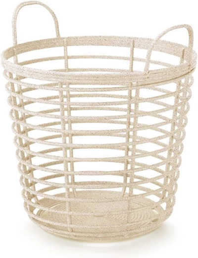 Koš s uchy Zanzi Basket Eco Wood 43 cm – krémový