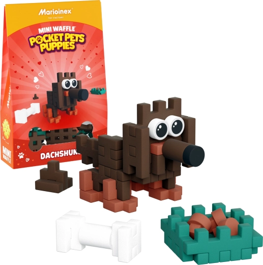 Stavebnice Mini Waffle Pocket Pets – jezevčík od Marioinex