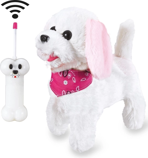 Jamara rc plyšový pejsek furry dog bílý/růžový 27 mhz
