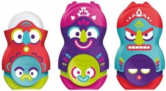 Maped ořezávátko s gumou Loopy Totem, mix barev