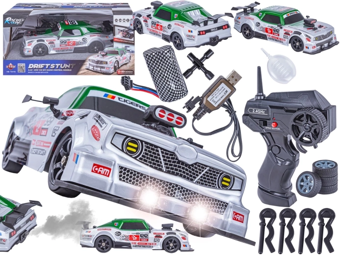 Rc drift auto Dodge 1:16 4wd 2,4 ghz s párou a led světly - 1 kus