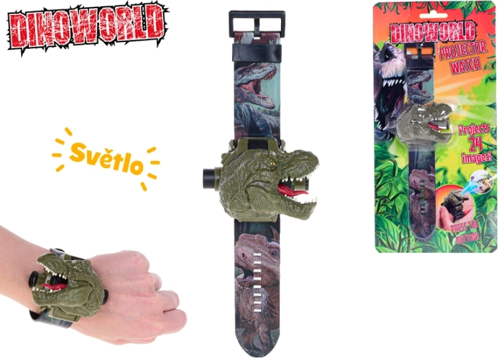 Dětské projektorové hodinky Dinoworld s 24 dinosaury