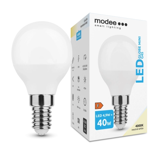 Modee LED Globe Mini G45 4,9 W E14 neutrální bílá