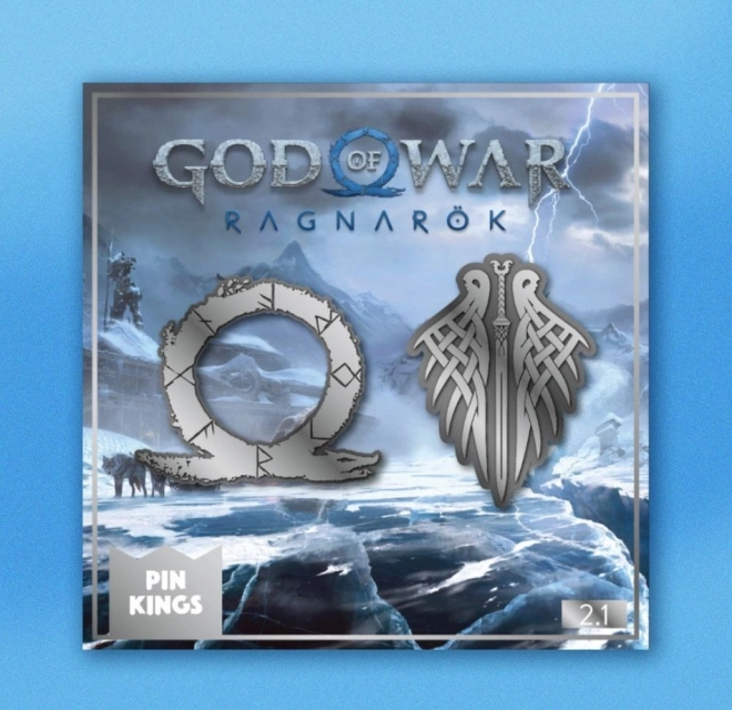 Odznaky God of War Ragnarok – sada 2 kovových odznaků