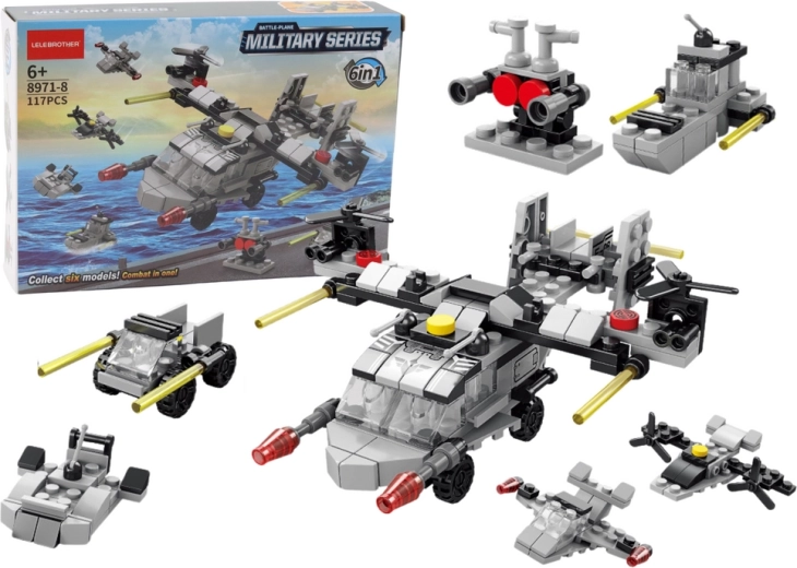 Stavebnice helikoptéra 6v1 DIY, 117 dílků