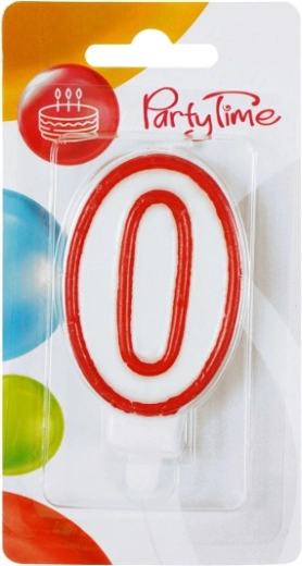 Narozeninová svíčka číslo 0 červená