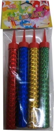 Párty fontány barevné 12 cm – 40 s, sada 4 ks