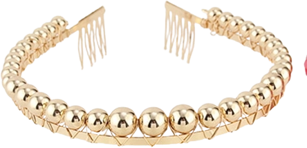 Růžová čelenka se zlatými perlami SPARKYS