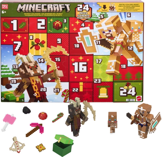 Mattel Minecraft adventní kalendář s figurkami a doplňky (24 překvapení)