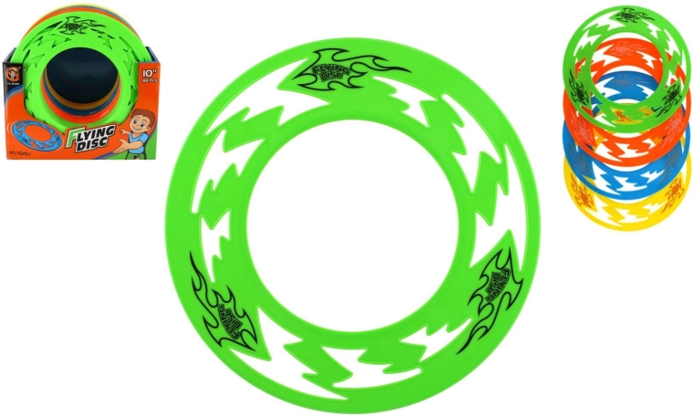 Létající prstenec z plastu 25 cm – lehký frisbee kroužek pro venkovní zábavu