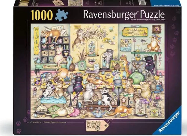 Ravensburger Puzzle Vintage Crazy Cats č. 20: Velikonoční show 1000 dílků