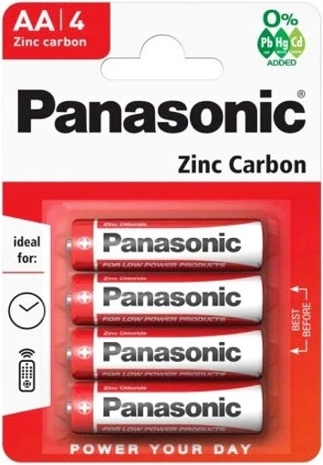 Sada baterií AA PANASONIC Red R6, 1,5 V, 4 ks