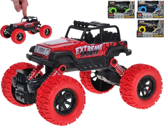 Auto 4x4 off-road kovový model se zpětným chodem 16,5 cm