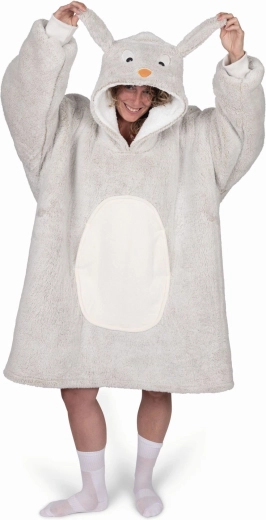 Cozy Noxxiez hřejivá mikinová deka s kapucí králík