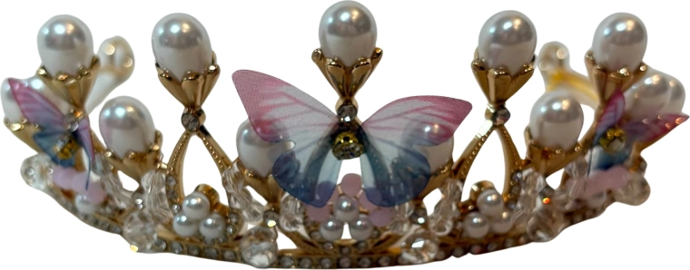 Růžová čelenka Butterfly Crown pro holčičky