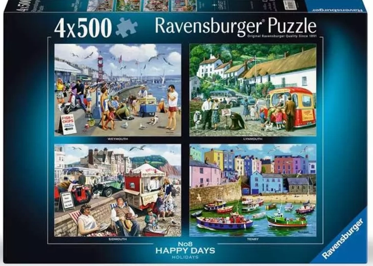 Ravensburger puzzle Happy Days: Dovolená 4x500 dílků