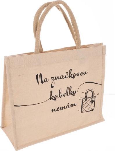 Jutová taška béžová „Na značkovou…“