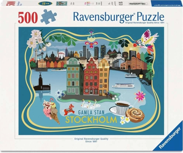 Ravensburger puzzle Staré město Stockholm 500 dílků