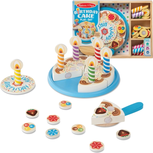 Dřevěný narozeninový dort na krájení s doplňky 34 ks MELISSA & DOUG