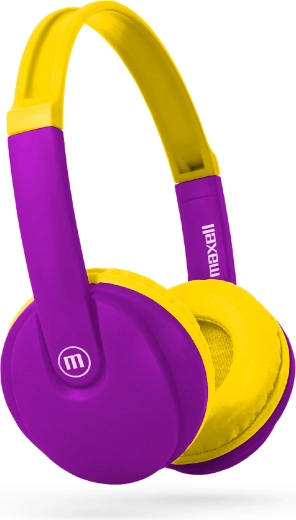 Maxell HP-BT350 dětská Bluetooth sluchátka žlutá/fialová
