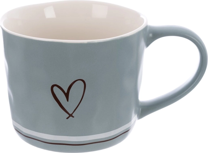 Porcelánový hrnek Srdce 400 ml modrý