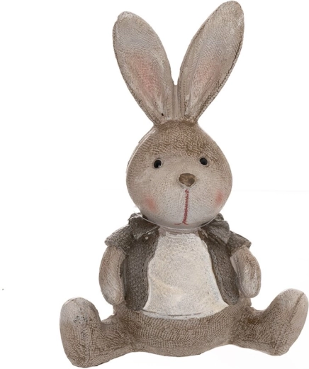 Keramická dekorace zajíc béžový 14 cm
