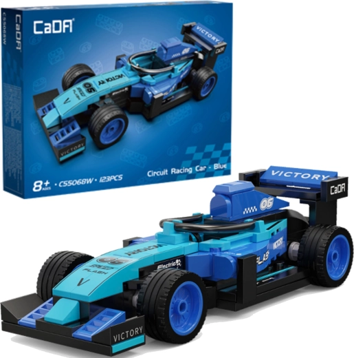 Stavebnice CaDA závodní auto circuit racing car blue 123 dílků